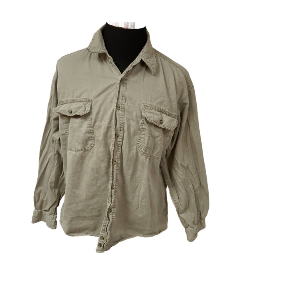 Bugle Boy Mens XL Greenish Long Sleeve Button Up Cotton Shirt